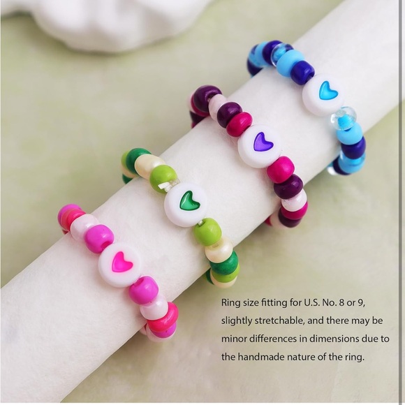 5for$10 Shinus Boho Seed Beads Rings Boho Handmade Beaded Trendy Finger Jewelry - Picture 4 of 6